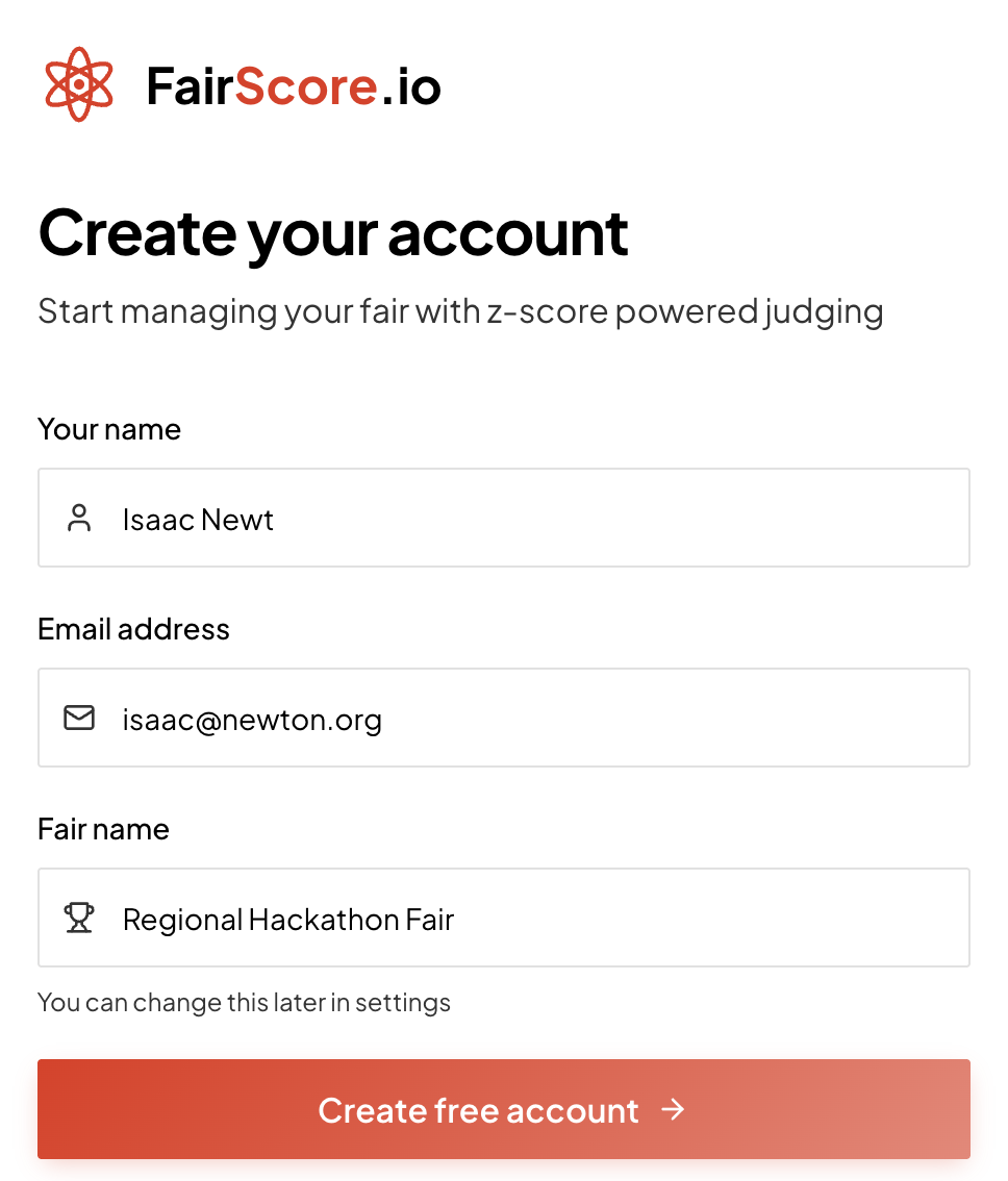 Step 1: Create Your Fair