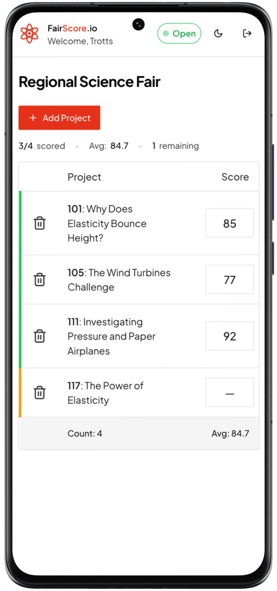 Step 3: Judges Score via QR